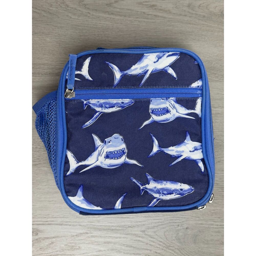 Pottery Barn Kids Mackenzie Blue Sharks Classic Lunch Box Insulated Blue